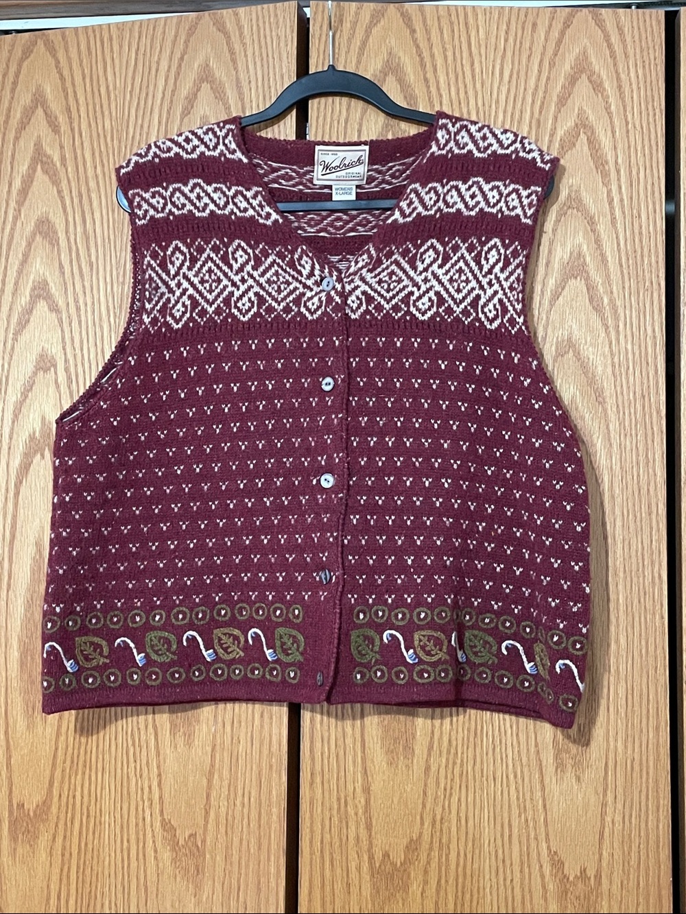Vintage Woolrich Knit Button-Front Vest